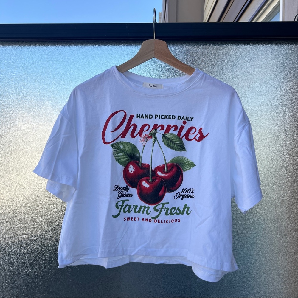 Below the Belt Cherry Glow Crop Tee